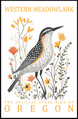 Western Meadowlark Oregon State Bird Art Poster