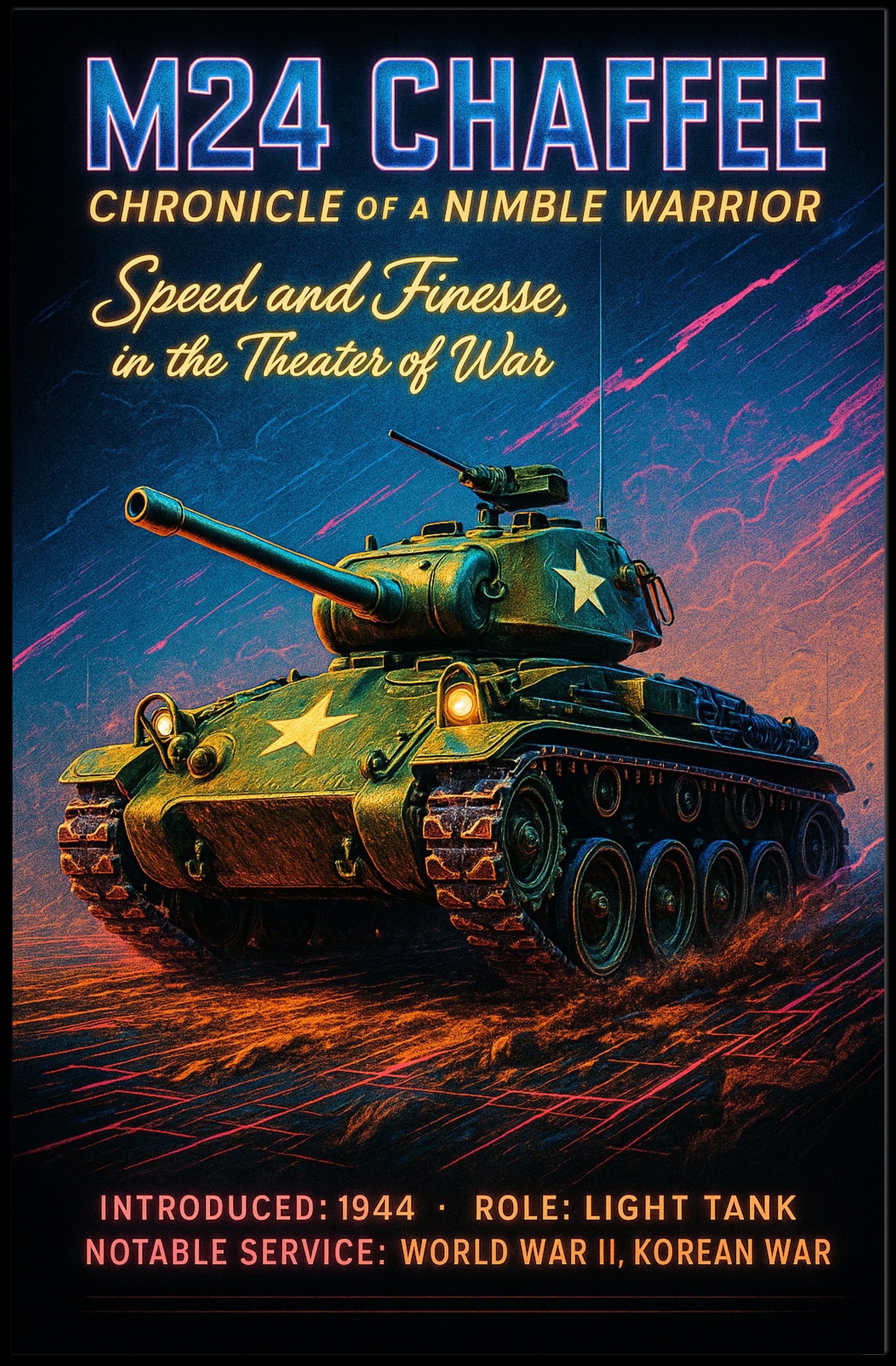 M24 Chaffee Chronicle of a Nimble Warrior Poster PosterGoat