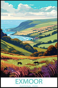 Exmoor National Park Scenic Landscape National Park Poster