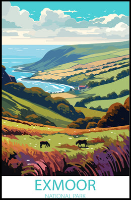 Exmoor National Park Scenic Landscape National Park Poster