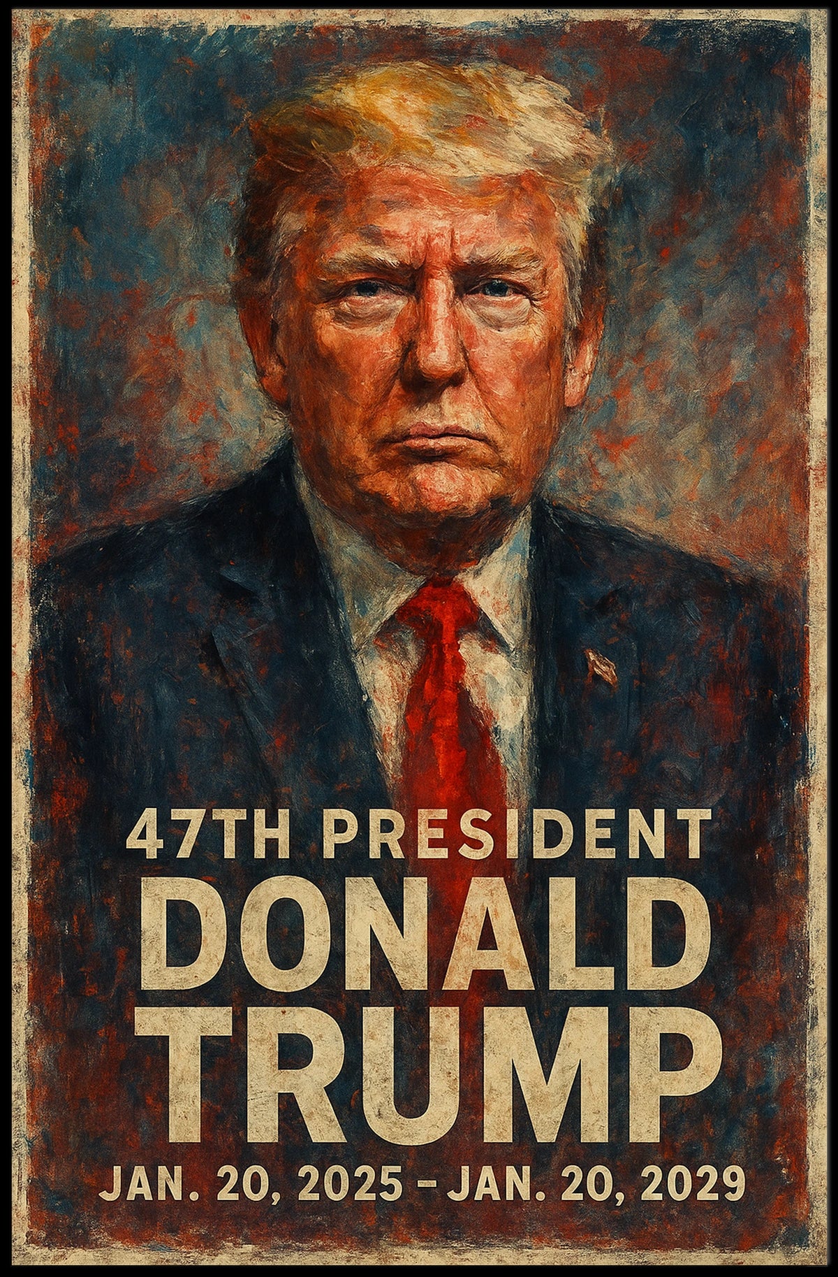 Determined Leadership Expressionism Trump Patriotic Poster