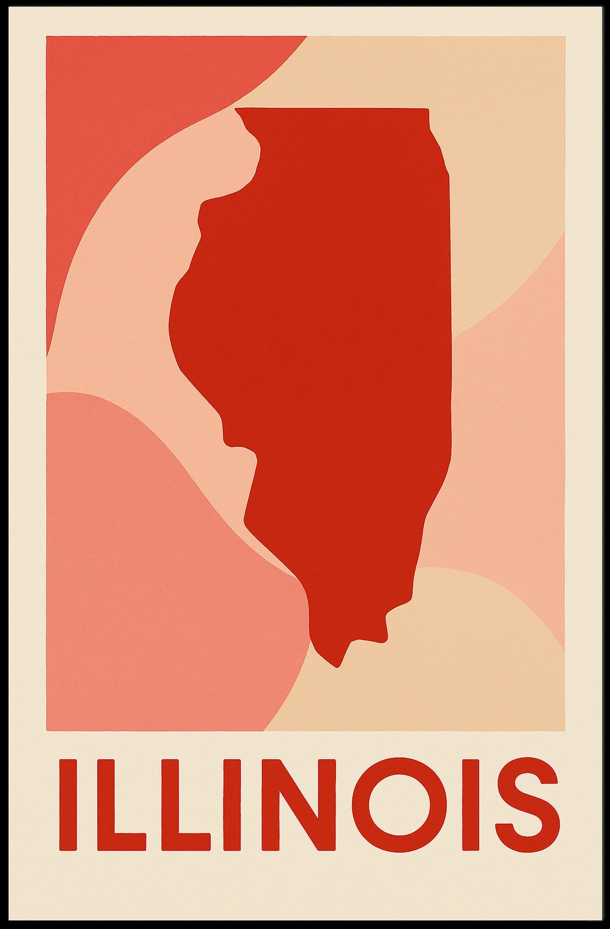 Illinois State Silhouette Poster