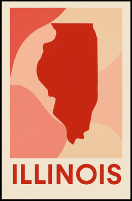 Illinois State Silhouette Poster