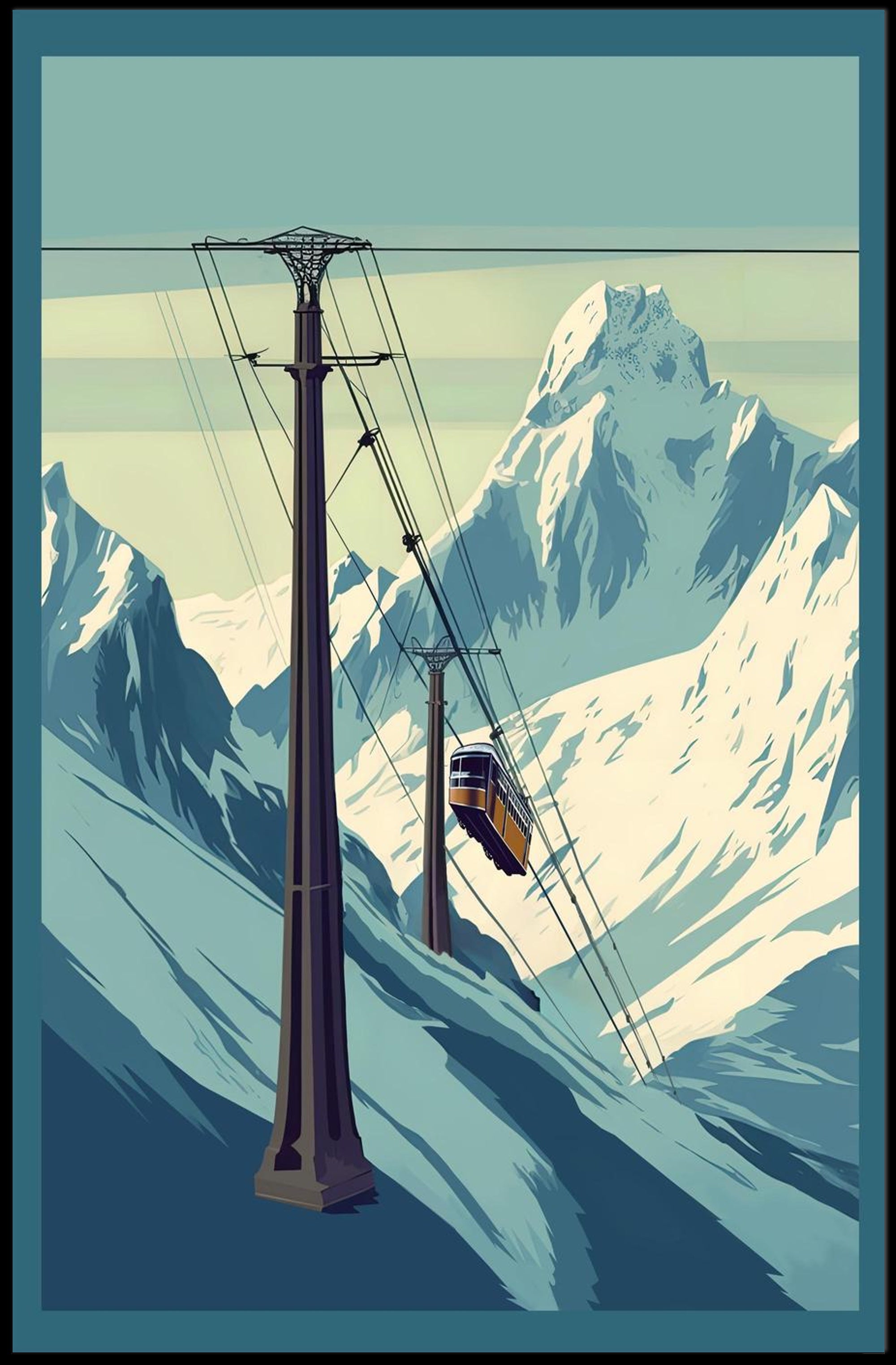 Mountain Cable Car Journey Poster