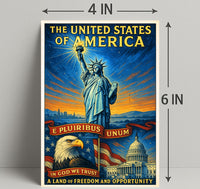 The United States of America Land of Freedom and Opportunity Poster PosterGoat
