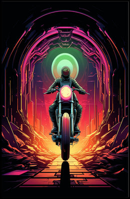 Journey Through the Neon Tunnel Poster