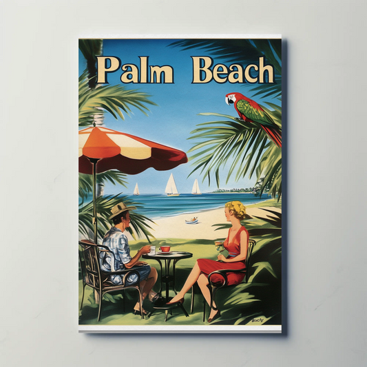 Palm Beach Vintage Poster Beach Tea