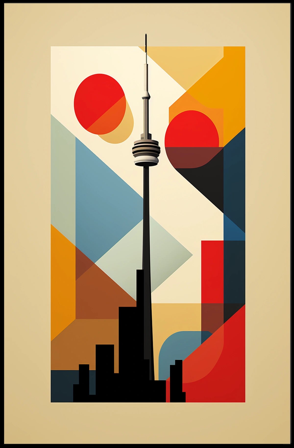 Toronto Skyline Modern Art Travel Poster