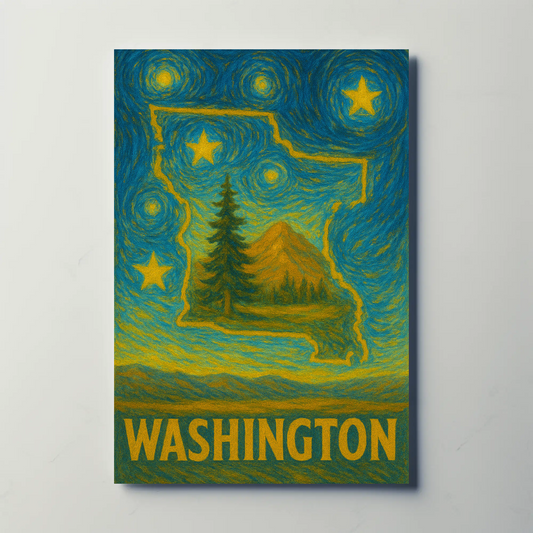Washington Starry Night Poster