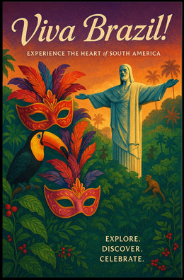 Viva Brazil Experience the Heart of South America Poster