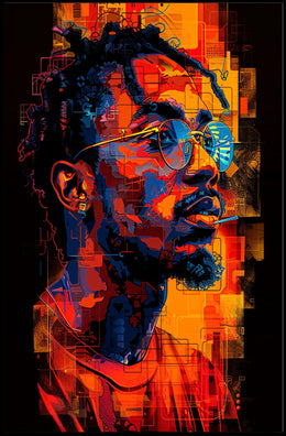 Vibrant Portrait In Abstract Abstract Poster