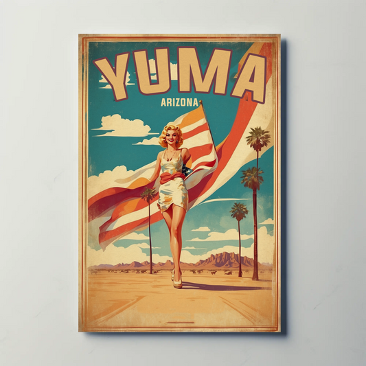 Yuma Arizona Desert Pinup Vintage Travel Poster