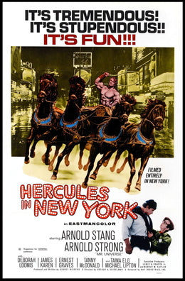 Hercules Conquers New York Mythology Poster Retro Wall Art