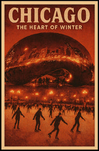 Chicago Winter Scene Poster