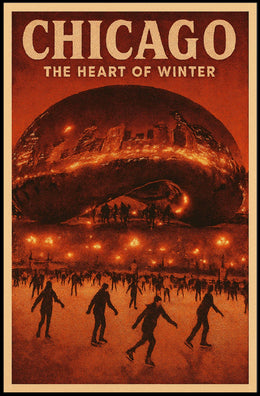 Chicago Winter Scene Poster