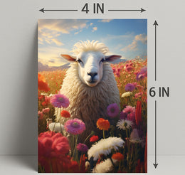 Serene Sheep In Bloom Poster PosterGoat