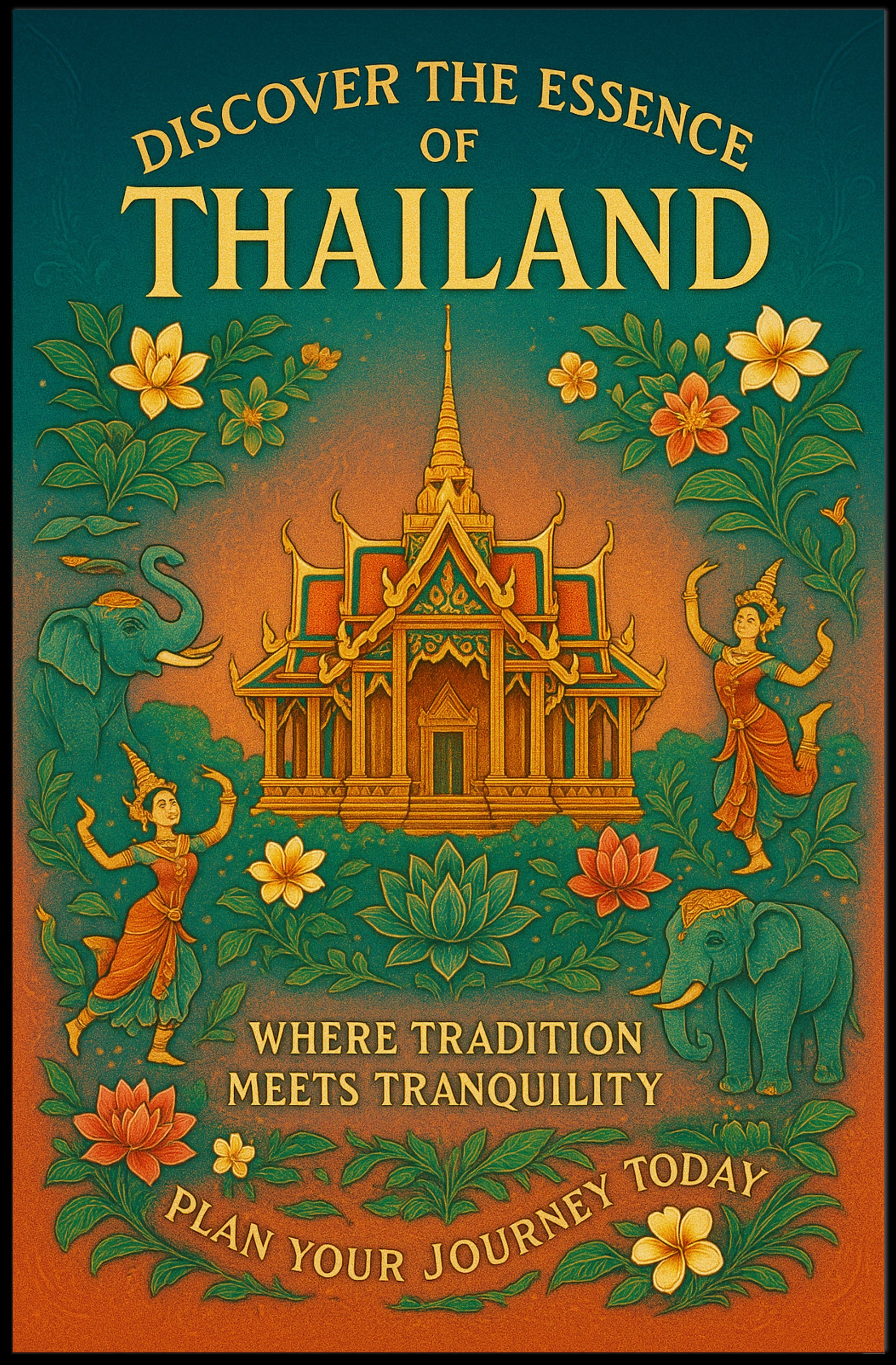 Thailand's Rich Culture Vintage Travel Poster