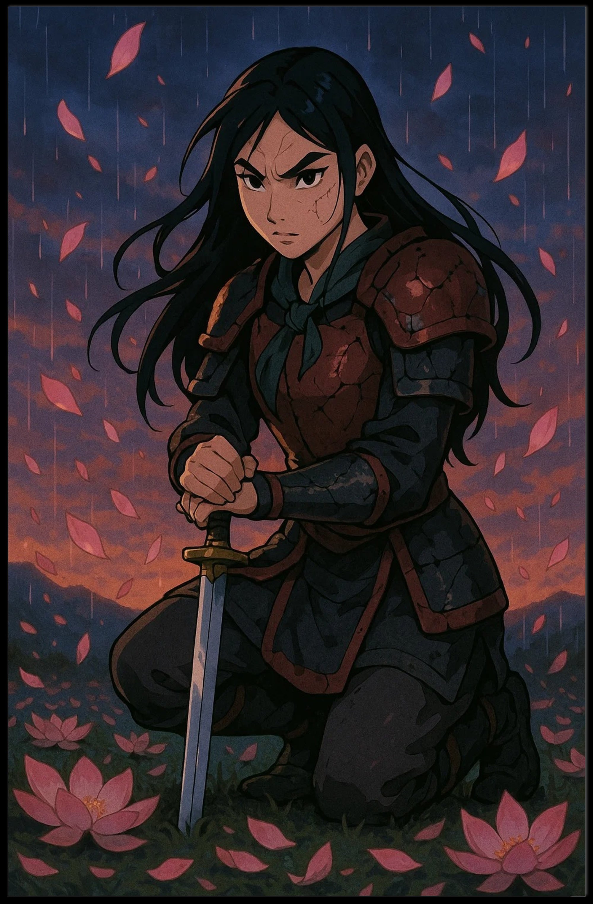 Warrior Woman Fantasy Twilight Motif: Fantasy or Mythology Poster