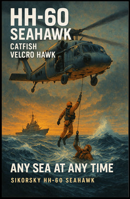 HH60 Seahawk  Any Sea at Any Time Poster PosterGoat