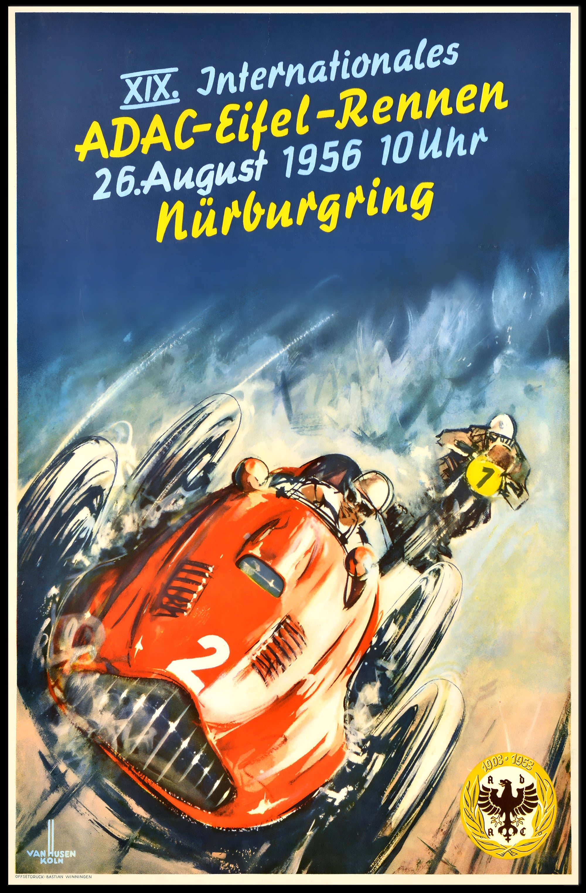 XIX. Internationales ADAC-Eifel-Rennen 1956 Poster