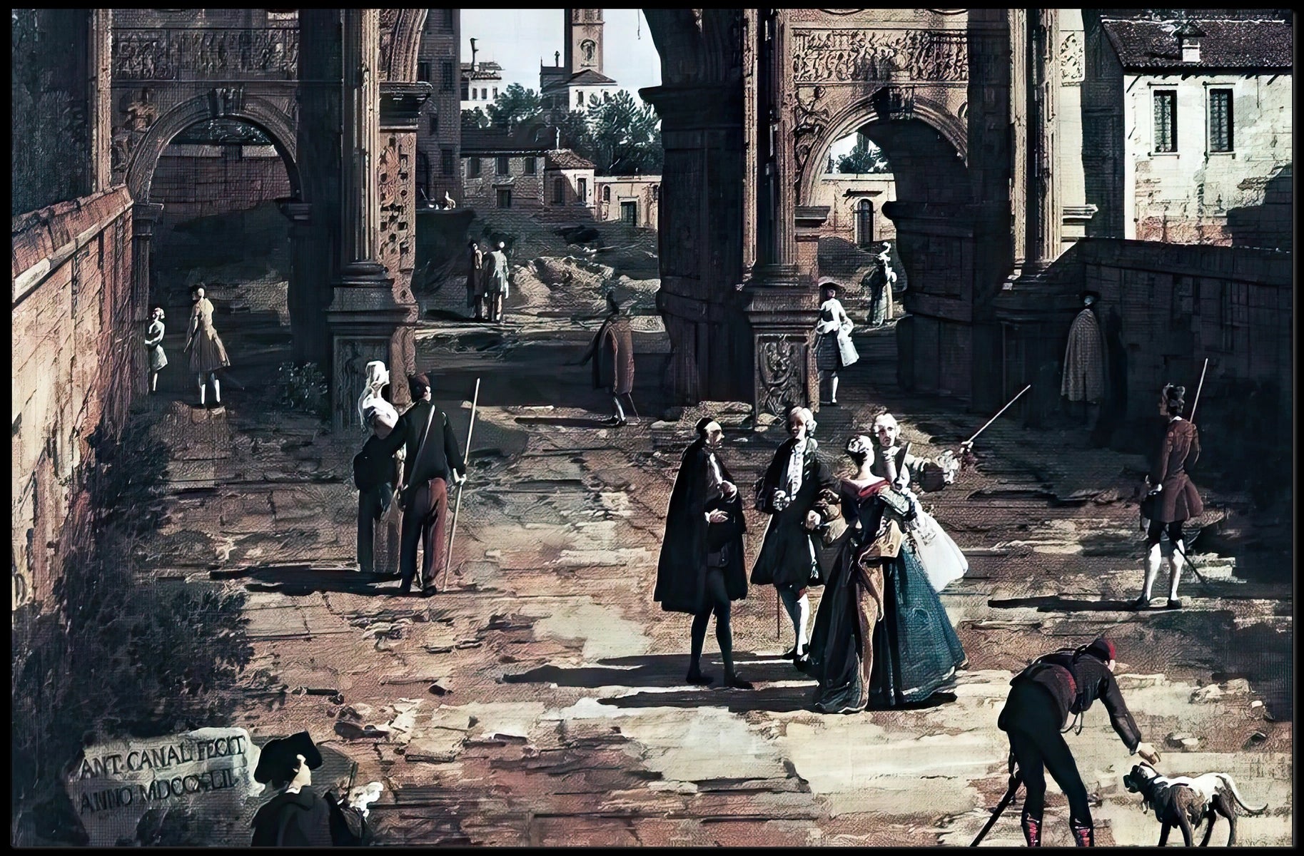 Elegant 18th Century European Scene Cultural or Heritage Poster