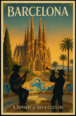 Barcelona A Tapestry of Art Culture Poster