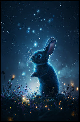Enchanted Night Rabbit Poster