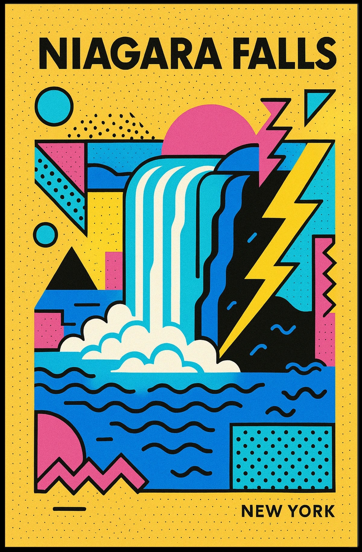 Niagara Falls New York Modern Abstract Poster