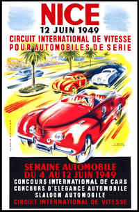 1949 Nice Automobile Week Travel Poster Art Print