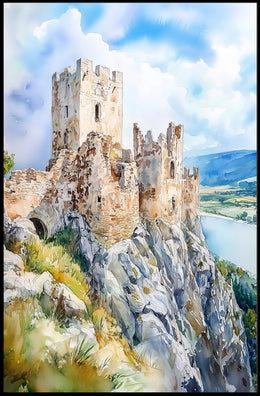 Slovakia Devin Castle Ruins Scenic View Wall Decor Poster