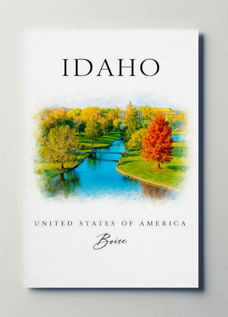Idaho Boise River Fall Colors United States Travel Poster