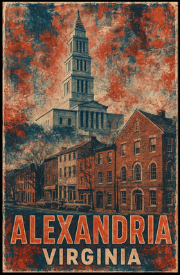 Alexandria Virginia Cityscape Watercolor Wanderlust Poster