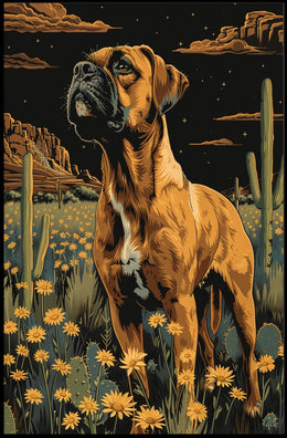 Majestic Canine In Desert Bloom Poster
