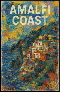 Amalfi Coast Poster Art 18x24 Coastal Wall Decor Gift