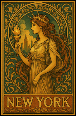 New York Art Nouveau Tribute Poster