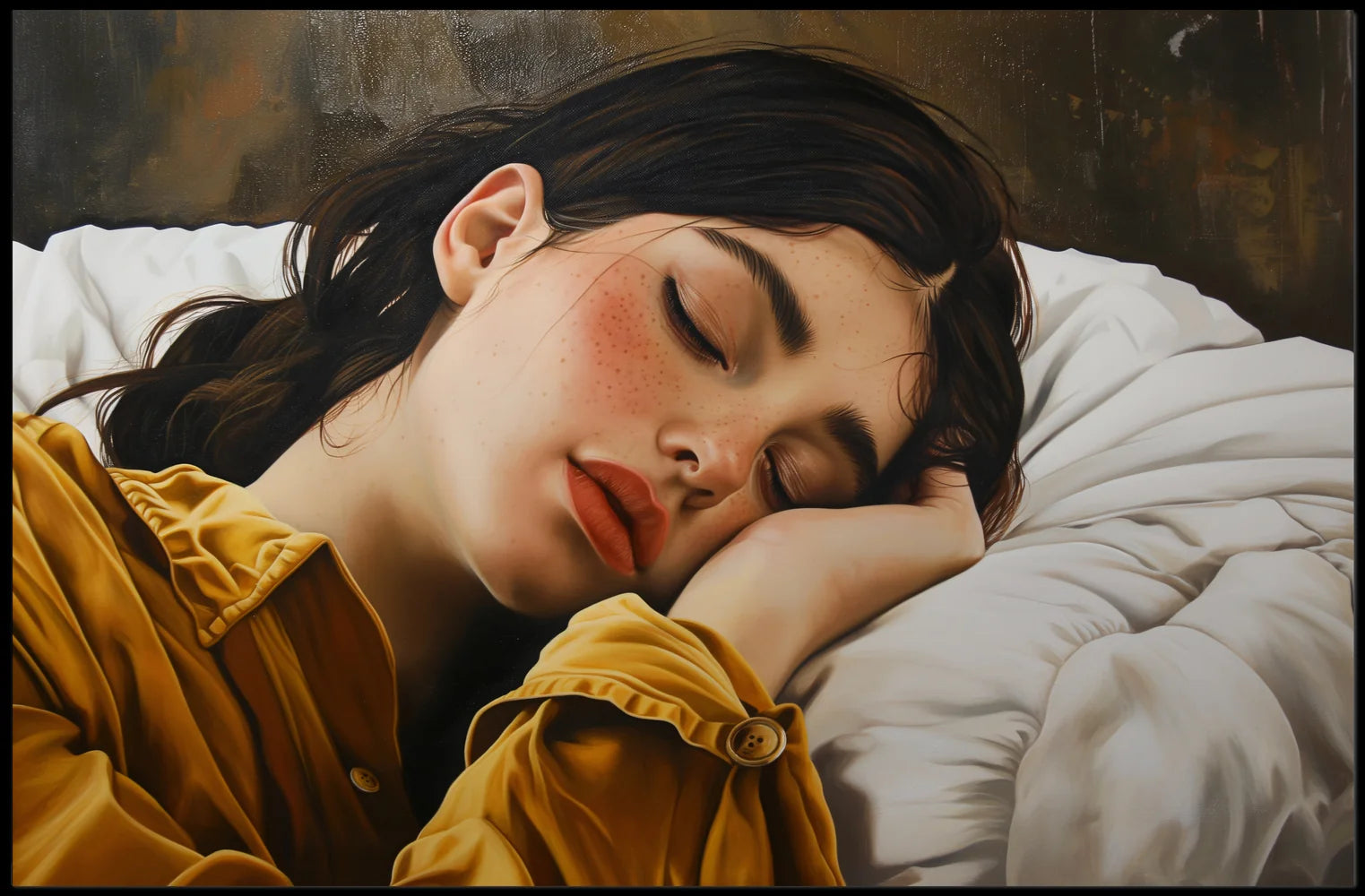Serene Sleep: Hyper-Realistic Bedroom Art Print