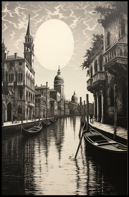 Moonlit Venetian Canal Poster