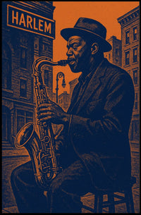 Harlem Jazz Vibes Saxophone Music or Concert Poster