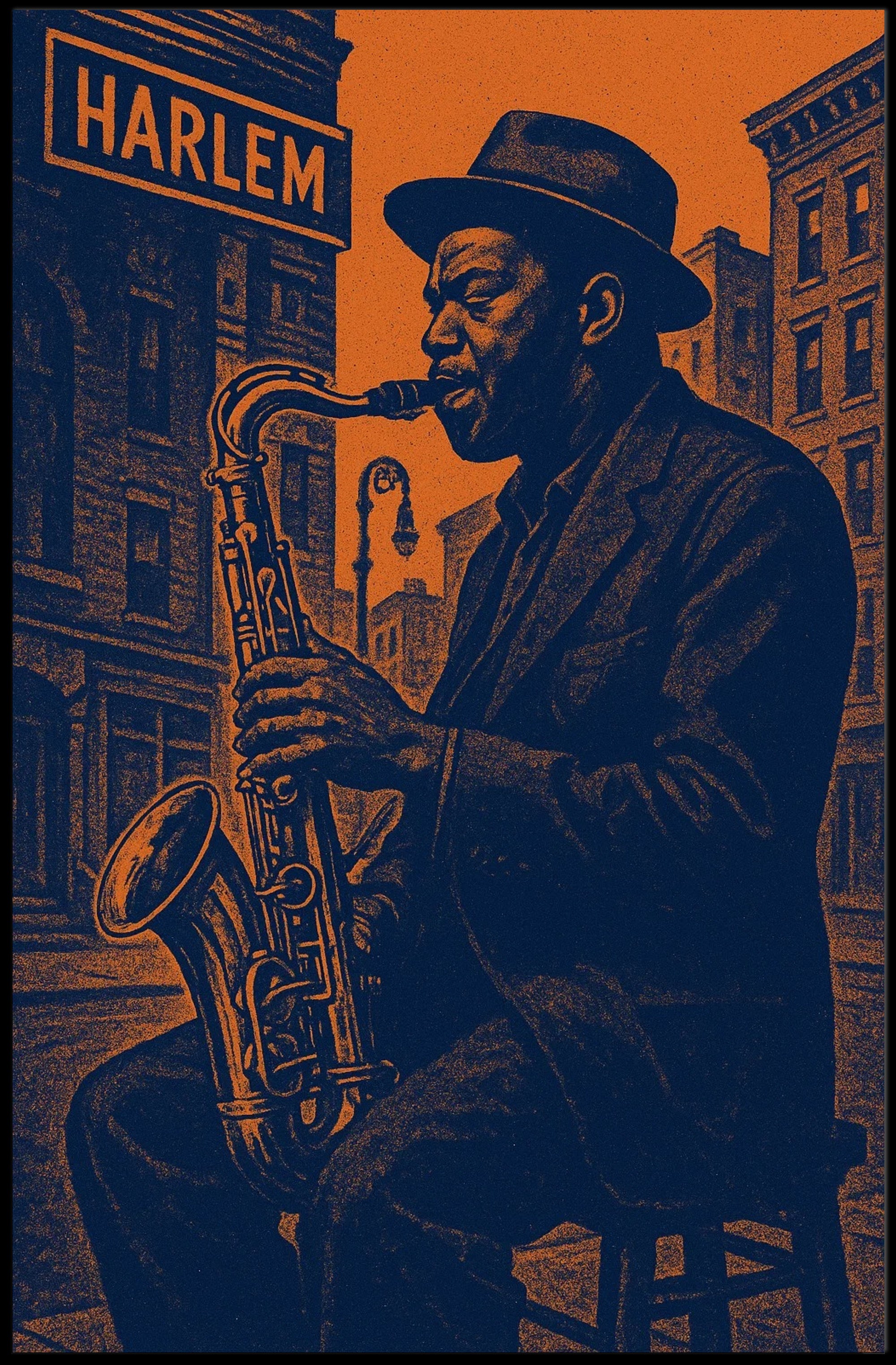 Harlem Jazz Vibes Saxophone Music or Concert Poster
