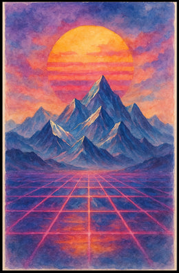 Retro-Futuristic Dreamscape Art Print: Futuristic Sci-Fi Poster