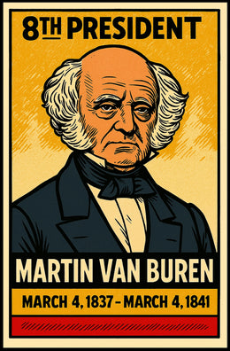 Martin Van Buren 8th President of the United States Inked Comic Style Poster