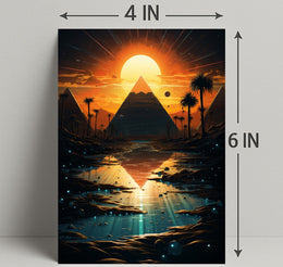 Sunset Over The Pyramids Poster