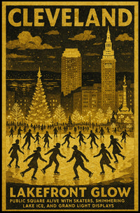 Cleveland Lakefront Glow Poster