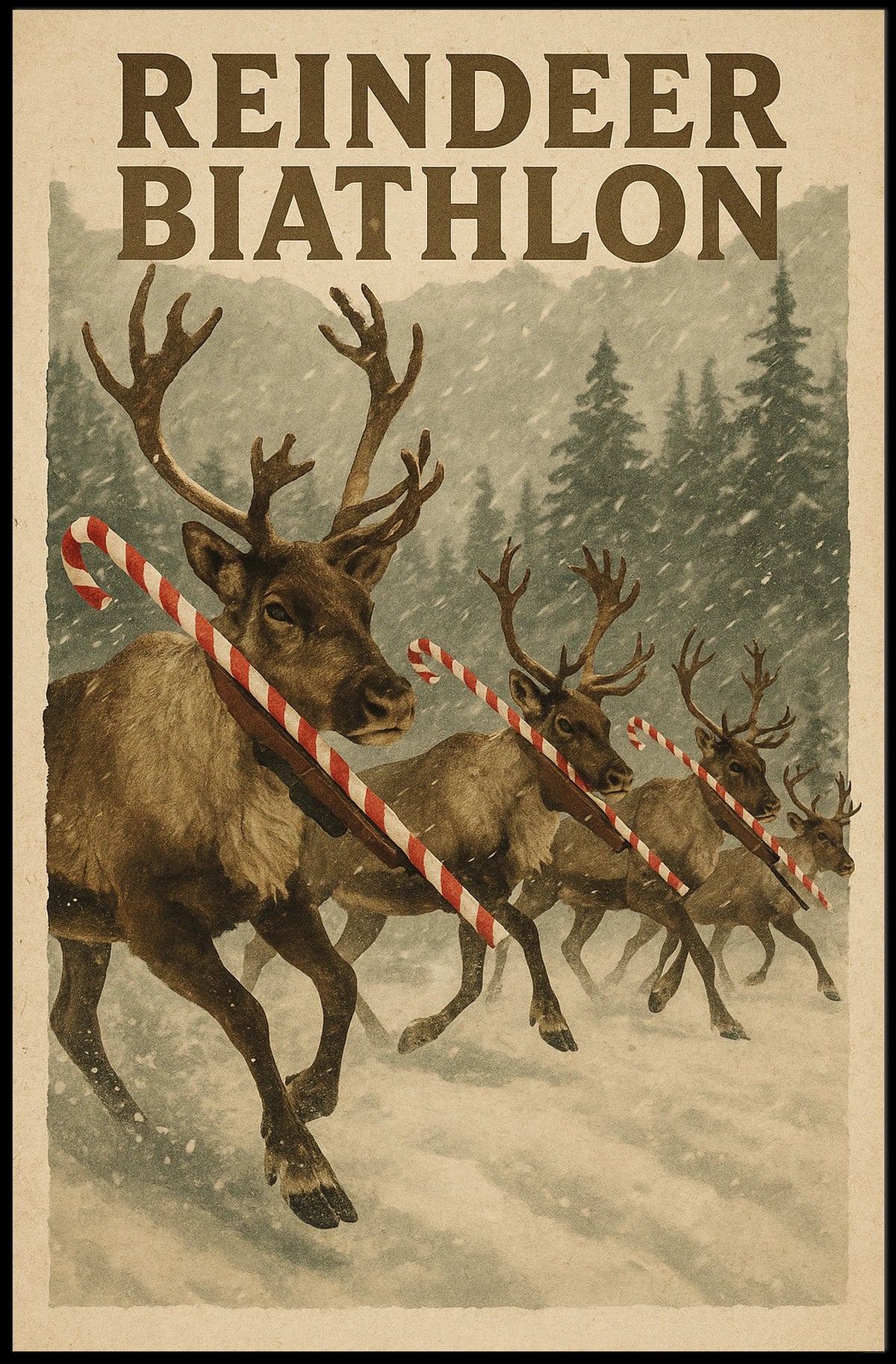 Reindeer Biathlon Poster