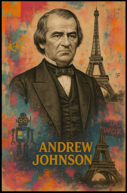 Sophisticated Portrait with Eiffel Tower Artistic Pop Culture Poster