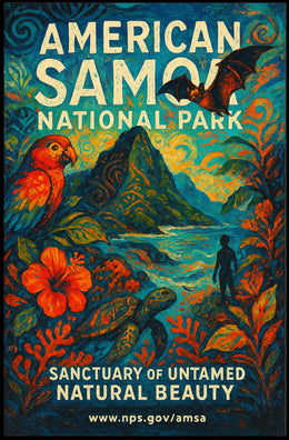 Vibrant Wildlife American Samoa National Park Poster