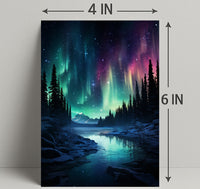 Aurora Borealis Over A Winter Landscape Poster