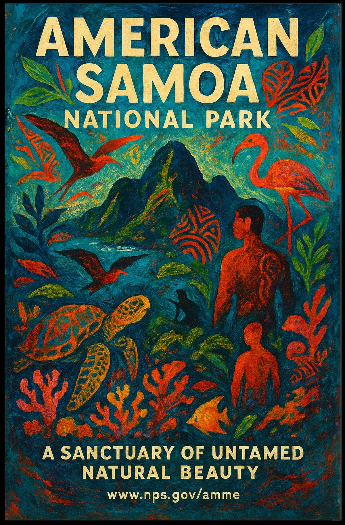 American Samoa National Park Artistic Travel Poster