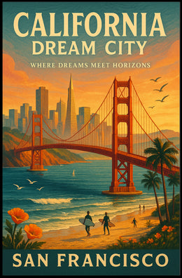 California Dream City Wall Art Print PosterGoat