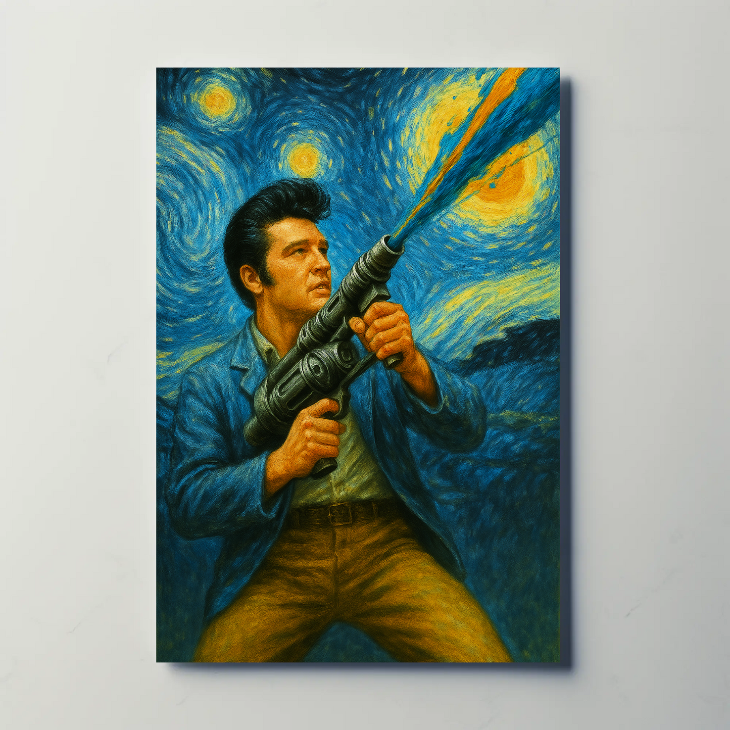 Elvis Starry Night Warrior Strength In Stars Vintage Travel Poster